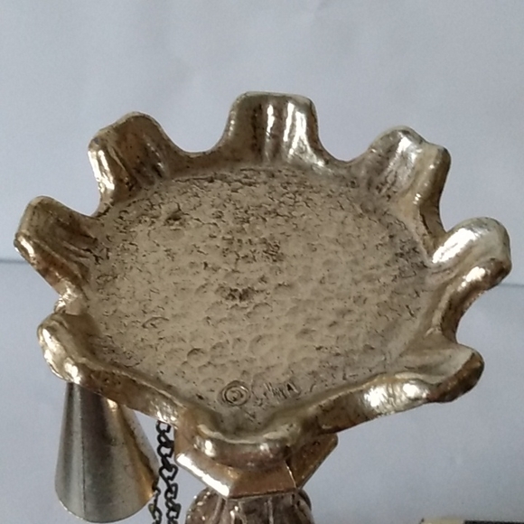 Dilly MFG Co Vintage gilded metal and marble pillar candleholders - Picture 7 of 16